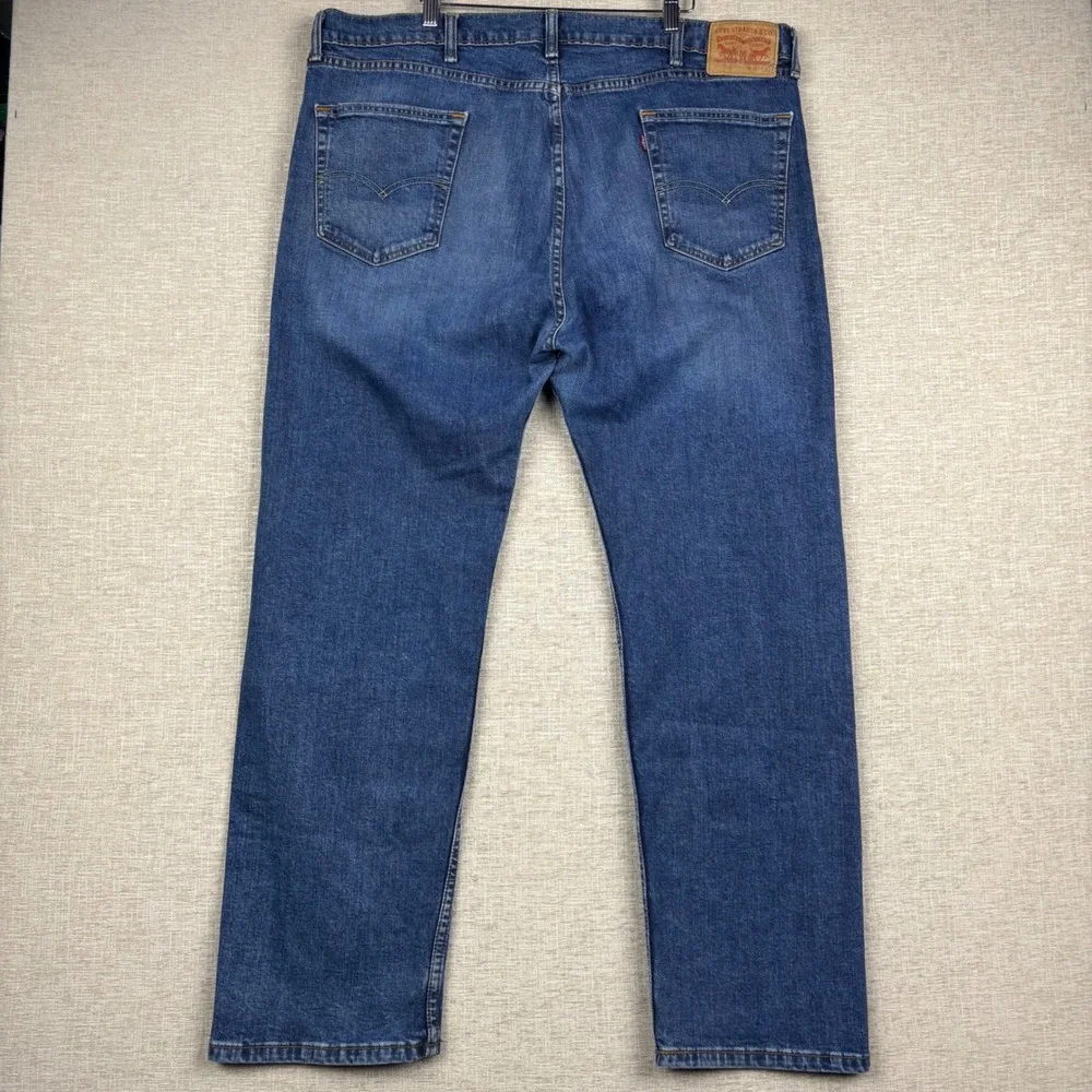 Levis 541 Athletic Taper Mens 42x32 Jean Dark Blue Wash Honeycombing Faded Denim